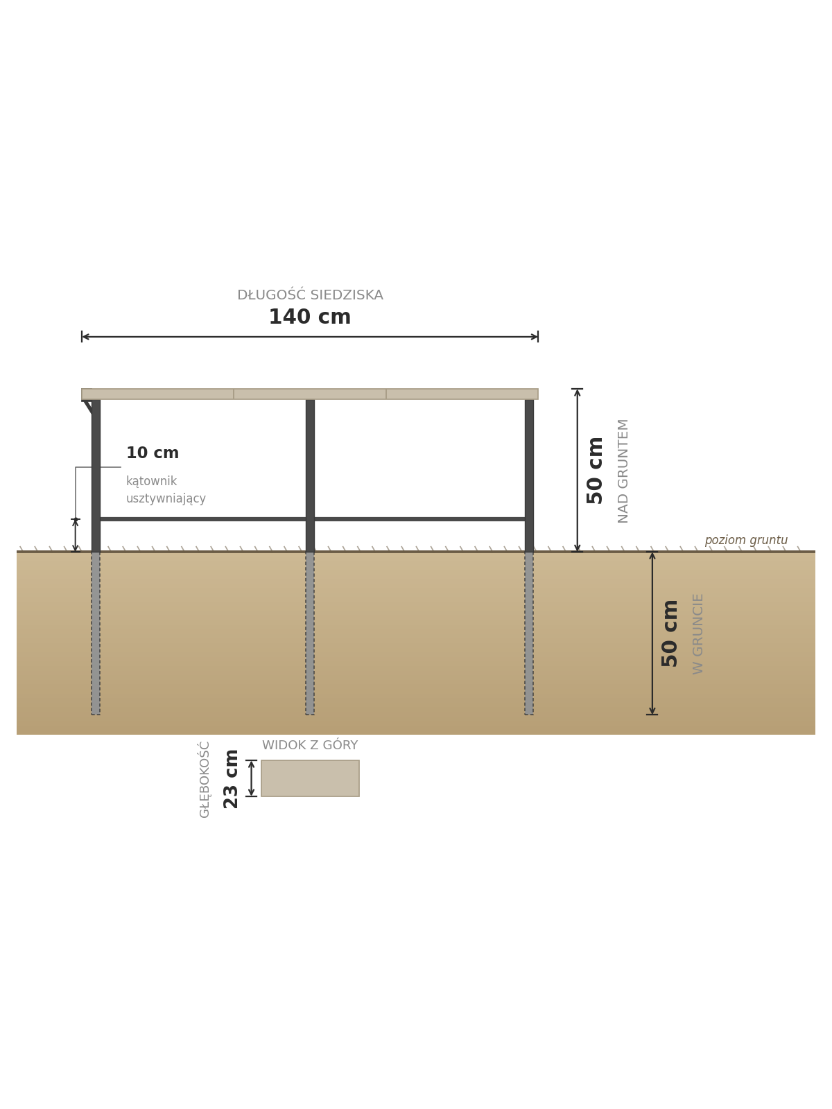 Banco de cementerio PREMIUM 140 cm — acero inoxidable
