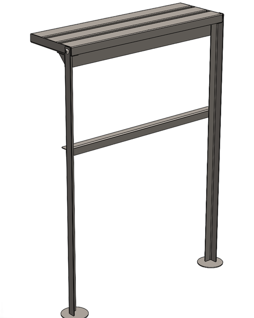 Panchina cimiteriale STANDARD 70 cm — acciaio inossidabile