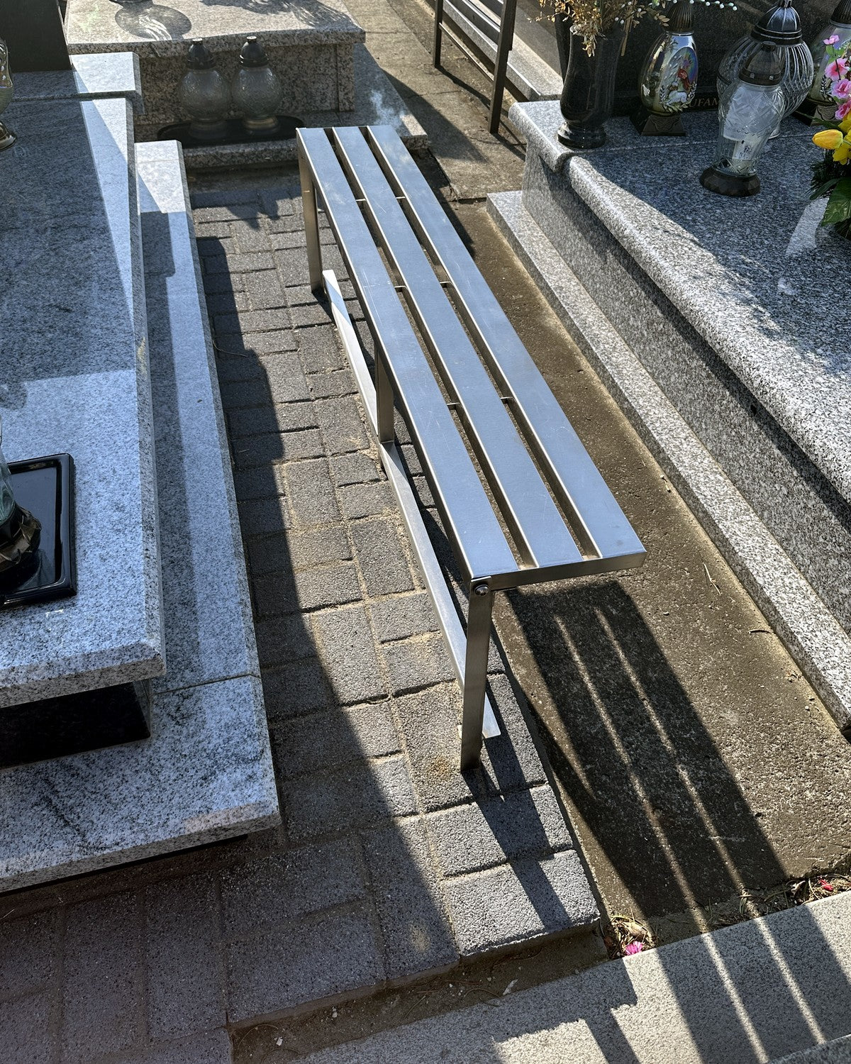 Banco de cementerio STANDARD 70 cm — acero inoxidable